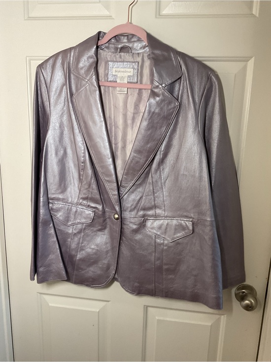 Worthington Woman Jackets & Blazers - Worthington Genuine Leather Orchid Blazer Jacket Women’s Plus 2X